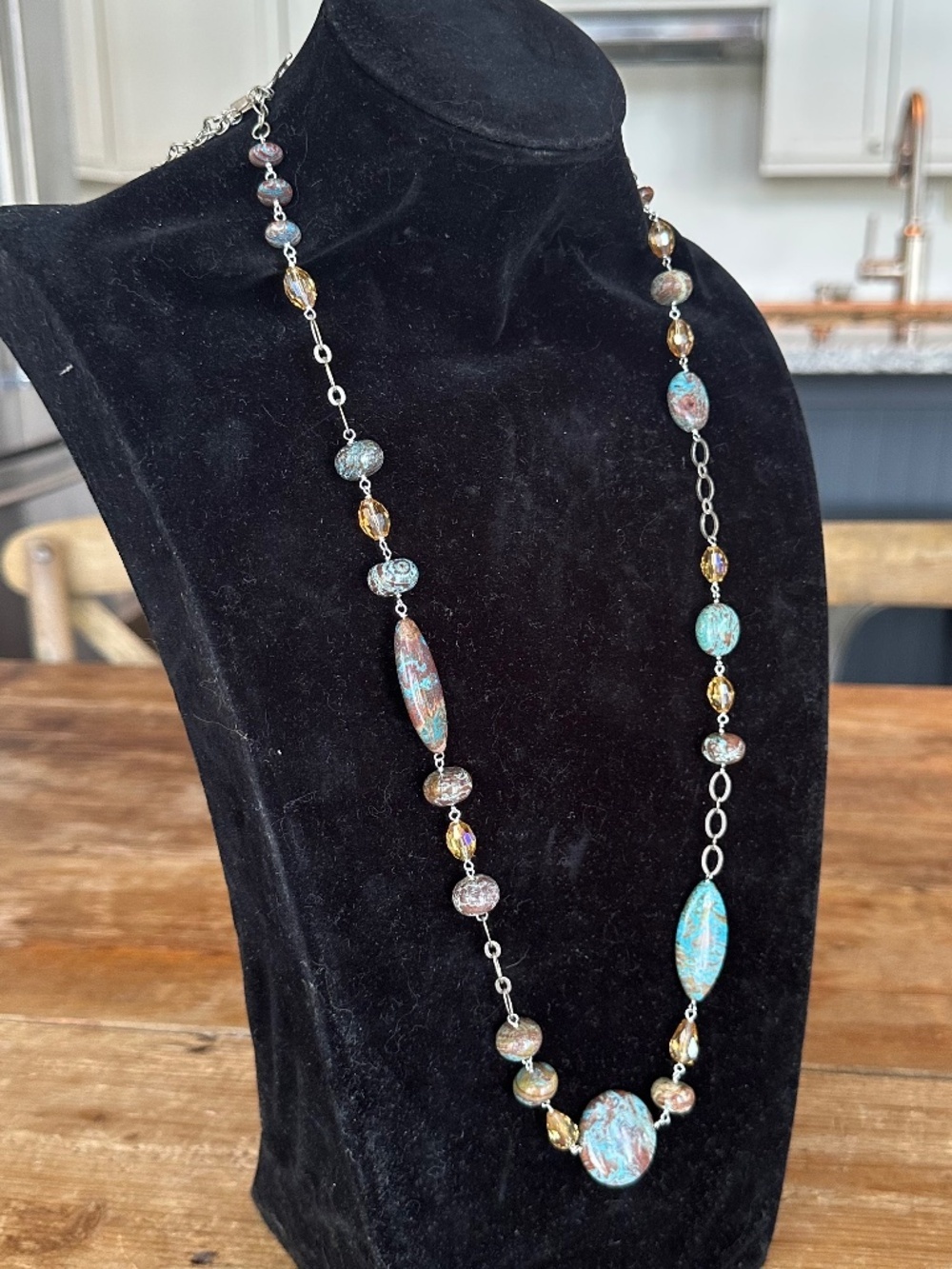 ✨ Boho-Chic Imperial Jasper Statement Necklace - Picture 4 of 15